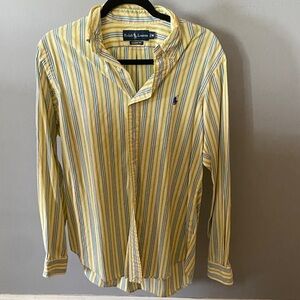 Ralph Lauren Yellow & Blue Striped Button-Down Shirt